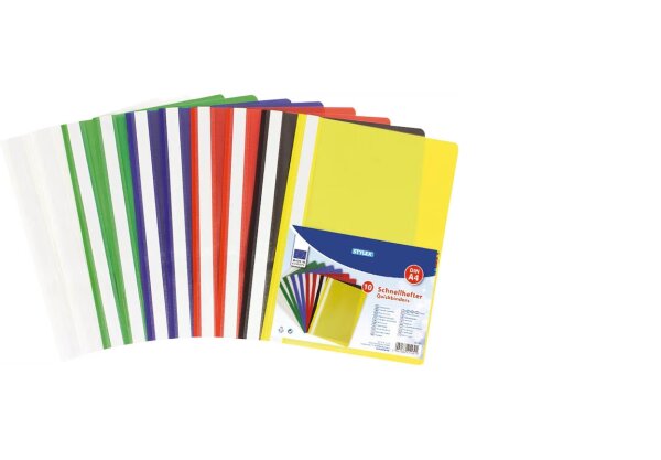 STYLEX TOPPOINT Schnellhefter STYLEX 41162 Kunststoff farbsortiert DIN A4, 10 St.