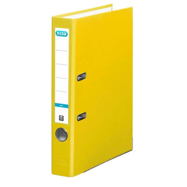 Elba 100023253 Ordner smart Pro PP/Papier, mit auswechselbarem Rückenschild, Rückenbreite 5 cm, gelb