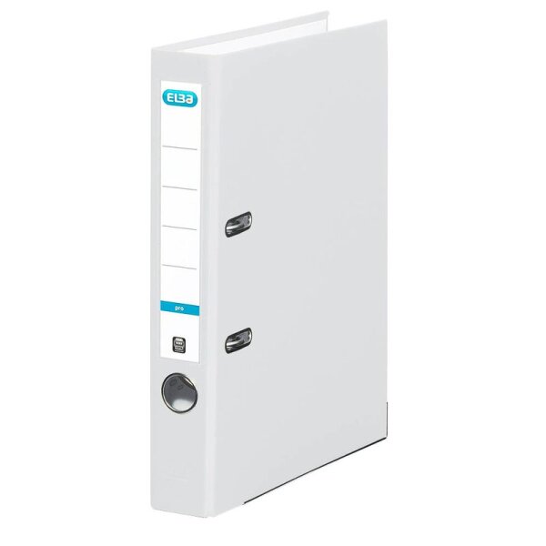 Elba 100023262 Ordner smart Pro PP/Papier, mit auswechselbarem Rückenschild, Rückenbreite 5 cm, weiß