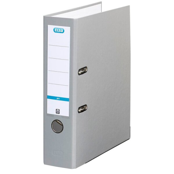 Elba 100202150 Ordner smart Pro PP/Papier, mit auswechselbarem Rückenschild, Rückenbreite 8 cm, grau
