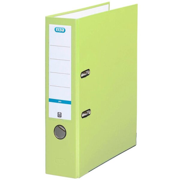 Elba 100202158 Ordner smart Pro PP/Papier, mit auswechselbarem Rückenschild, Rückenbreite 8 cm, hellgrün