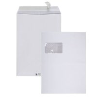 Versandtaschen C4 , mit Fenster, haftklebend, weiß,...