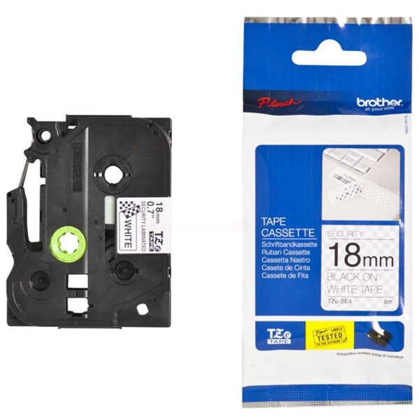 Original DirectLabel schwarz auf weiss Laminat TZE-SE4