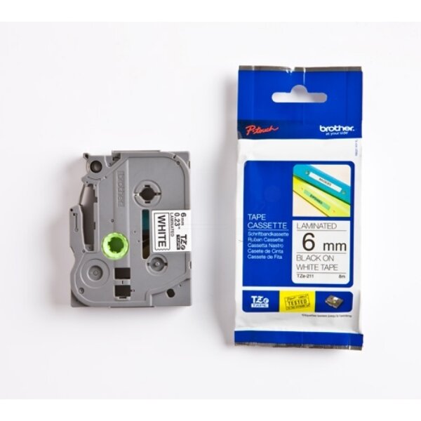 Original DirectLabel schwarz auf weiss Laminat TZE-211