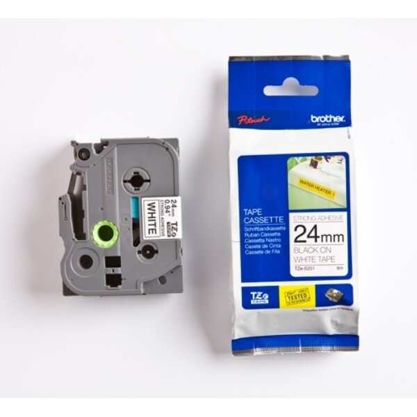 Original DirectLabel schwarz auf weiss extra stark Laminat TZE-S251