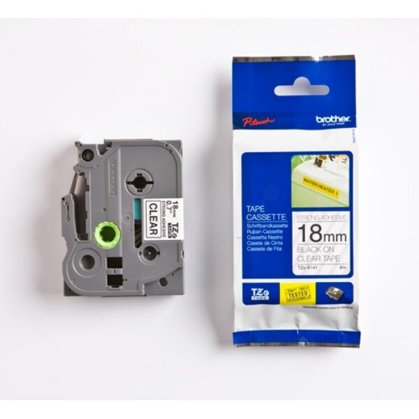 Original DirectLabel schwarz auf Transparent extra stark TZE-S141