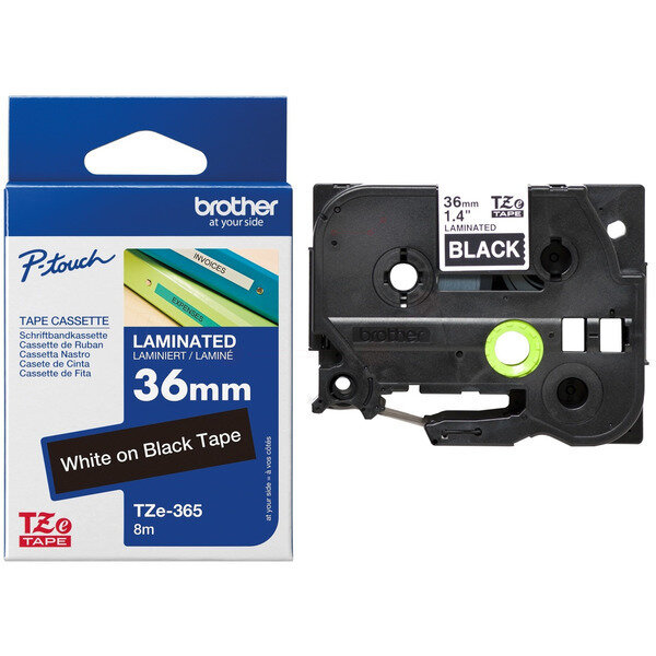 Original DirectLabel weiss auf schwarz Laminat TZE-365