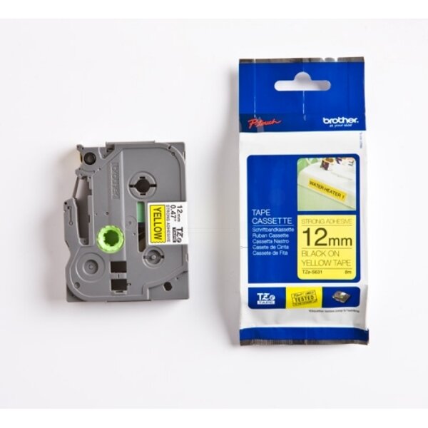 Original DirectLabel schwarz auf gelb extra stark Laminat TZE-S631