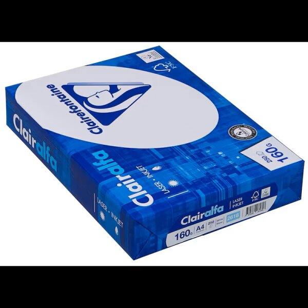 Clairefontaine Kopierpapier Clairalfa DIN A4 160 g/qm 250 Blatt